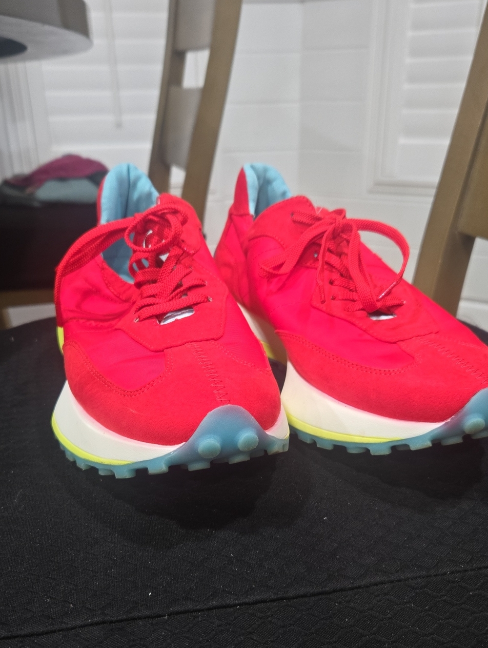 Steve Madden Red Athletic Sneakers with Blue Accents